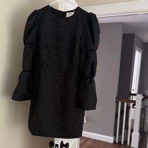 Chic Black Puff Sleeve Mini Dress